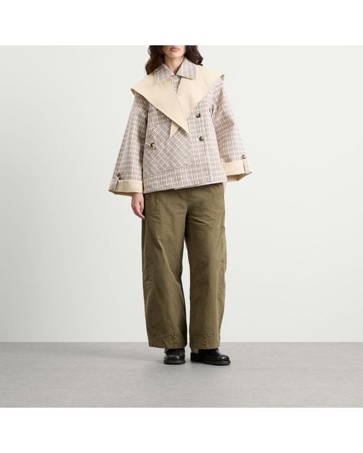Damson Madder Natural Jerry Reversible Crop Trench Coat