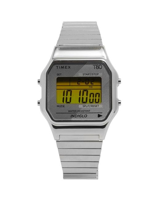 Timex Synthetic T80 Expansion Band Digital Watch in Silver (Metallic