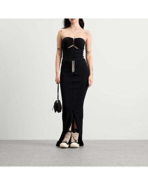 Rick Owens Black Alannah Cropped Bustier Top