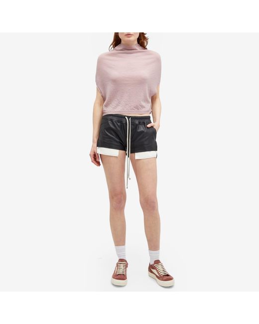 Rick Owens Pink Cropped Crater Knit Top