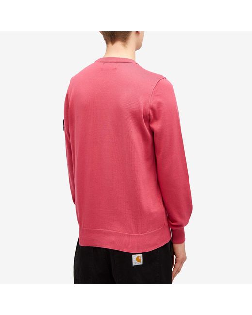 Stone Island Pink Soft Cotton Crew Neck Knit for men