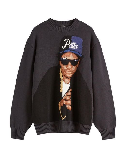 PATTA Black Old School Knit Jumper for men