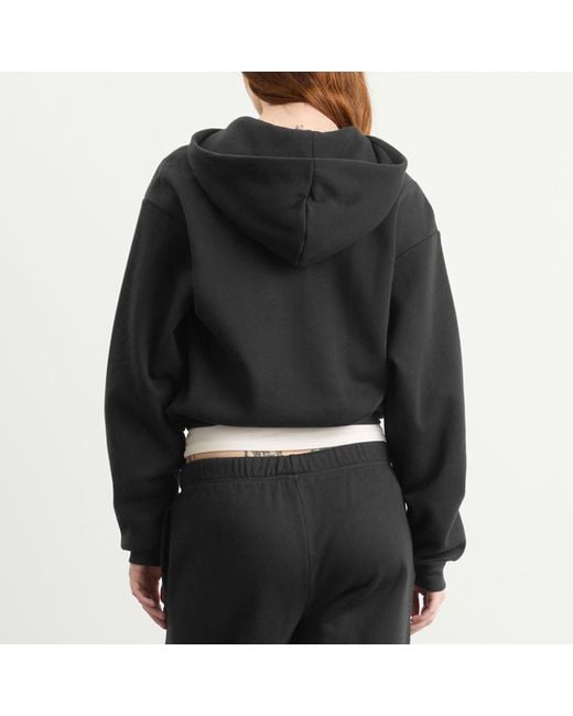 Skims Black Cotton Fleece Classic Zip Up Hoodie