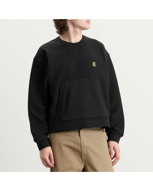 Nike Black Club Rules Fleece Crew Sweatshirt for men