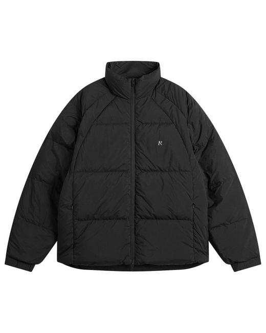 Represent Black Funnel Neck Puffer Jacket for men
