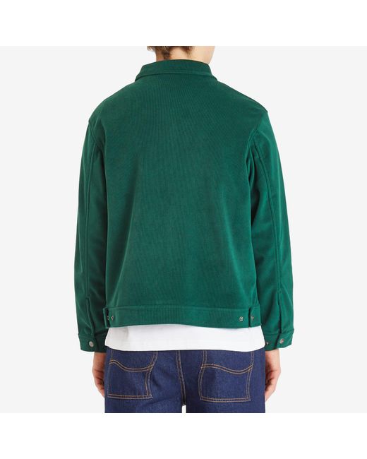 Dime Green Cord Zip Jacket for men