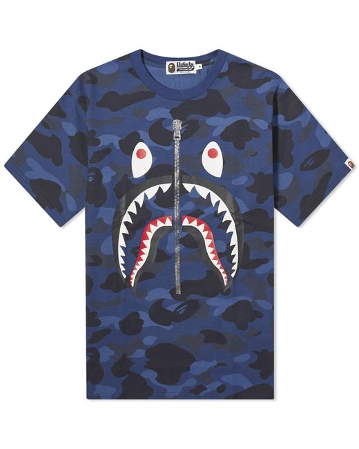 A Bathing Ape Blue Color Camo Shark T-Shirt for men