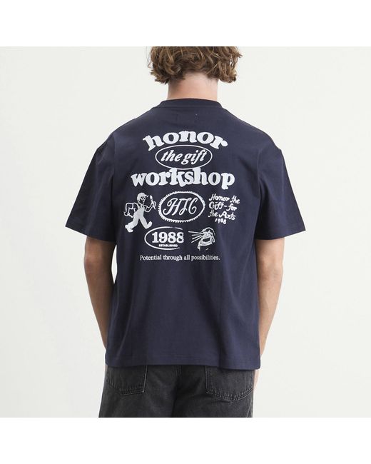 Honor The Gift Blue Honor Workshop T-Shirt for men