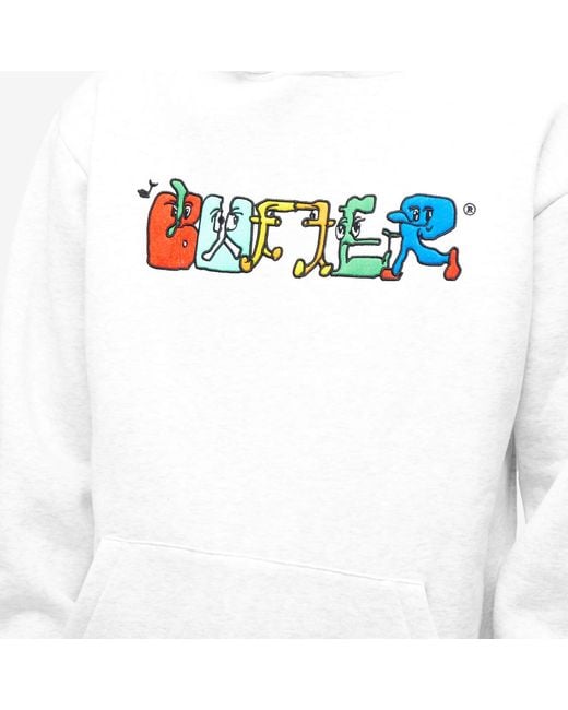 Butter Goods White Zorched Hoody for men