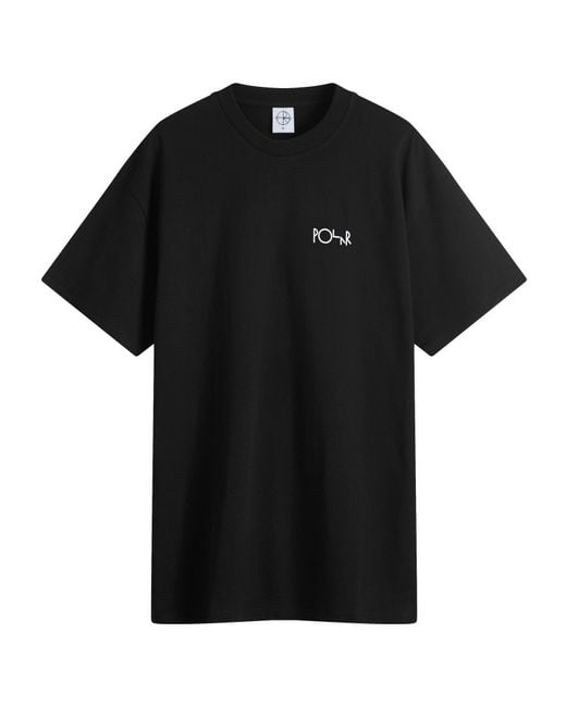 POLAR SKATE Black Stroke Logo T-Shirt for men