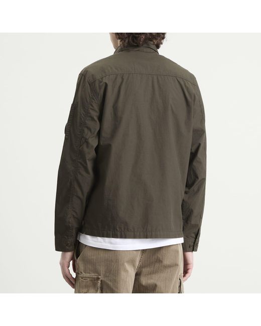 C P Company Green Popeline Lens Overshirt for men