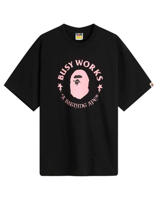 A Bathing Ape Black Busy Works T-Shirt for men