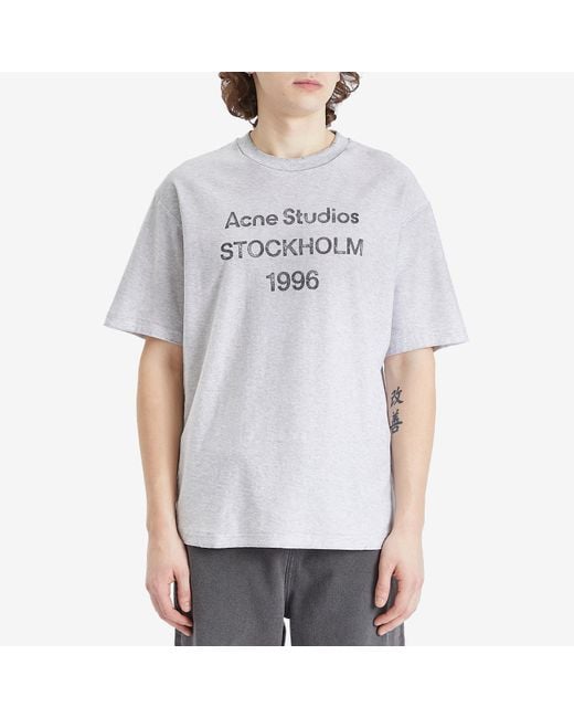 Acne White Exford 1996 Logo T-Shirt for men