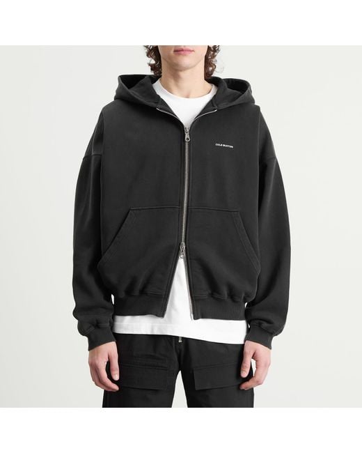 Cole Buxton Black Mini Logo Zipped Hoodie for men