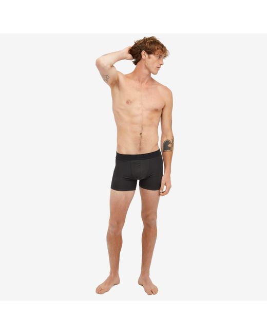 Skims Black Cotton Boxer Brief 3" for men