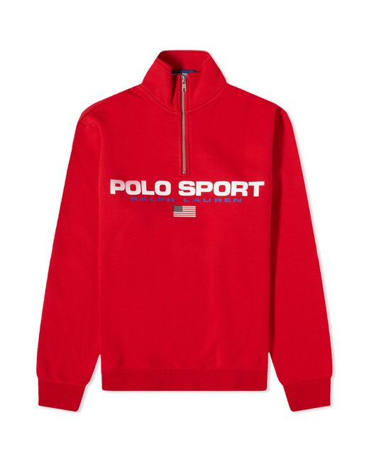 Polo Ralph Lauren Red Polo Sport Quarter Zip Sweat for men