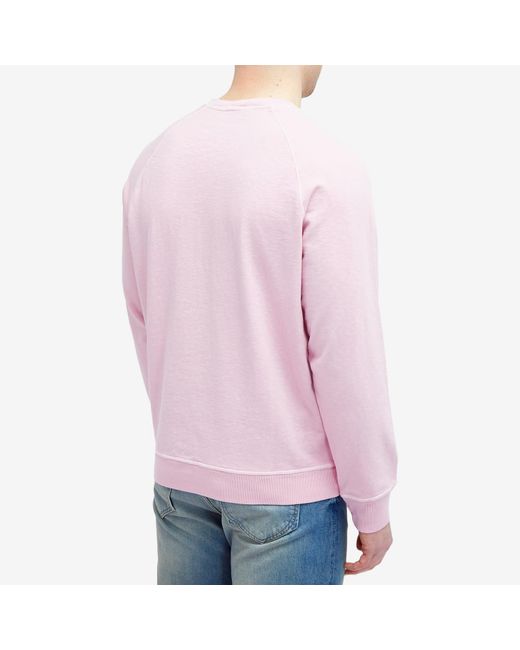 Stone Island Pink Garment Dyed Malfile Crew Sweat for men