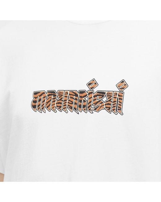 Maharishi White Tiger Fur Calligraphy T-Shirt for men