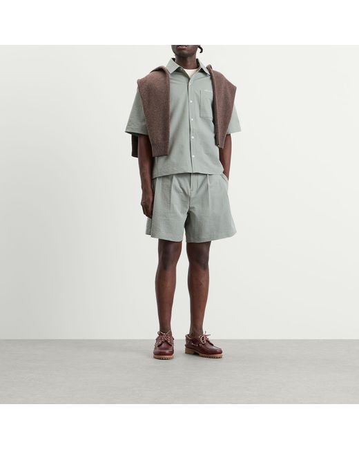 About Blank Gray Textured Shirt for men