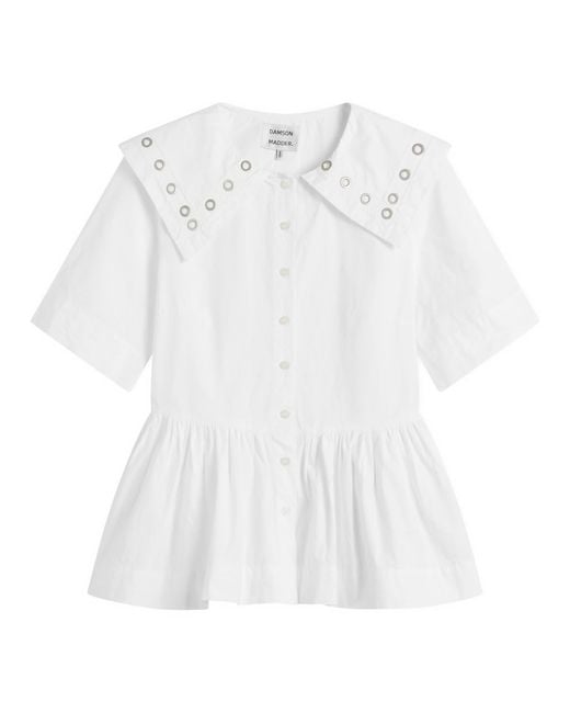 Damson Madder White Cyrus Eyelet Blouse