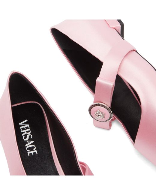 Versace Pink Medusa Head Flat Shoes