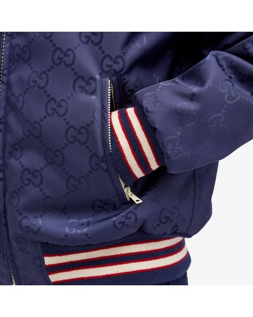 Gucci Blue Interlocking Logo Bomber Jacket for men