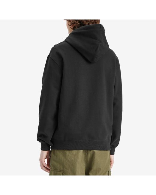 Maharishi Black Embroided Popover Hoodie for men