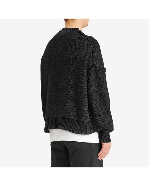 Cole Buxton Black Collegiate Crest Knit Sweater for men