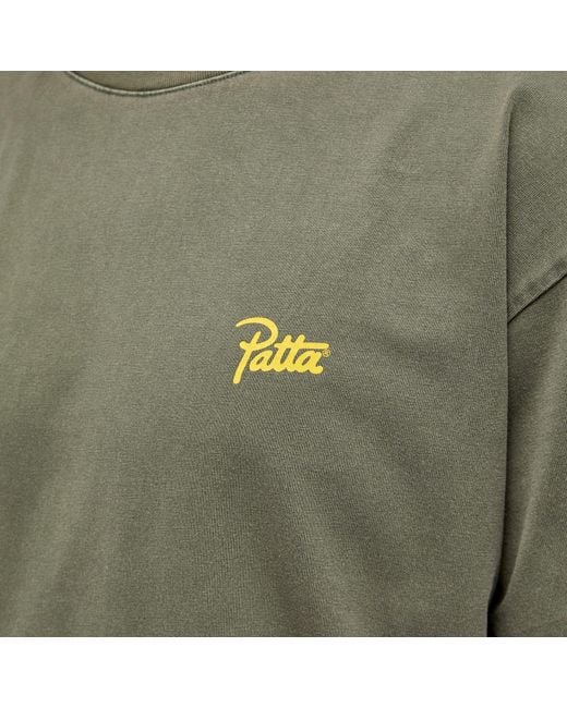 PATTA Green Reflect And Manifest Washed T-Shirt for men