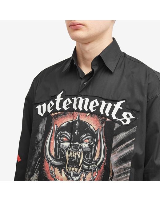 Vetements Black Motorhead Jersey Shirt for men