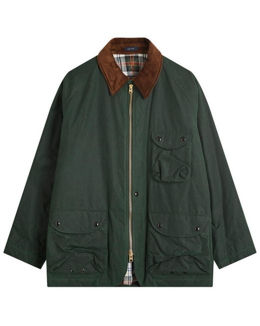 Drake's Green Waxed Coverall Jacket for men