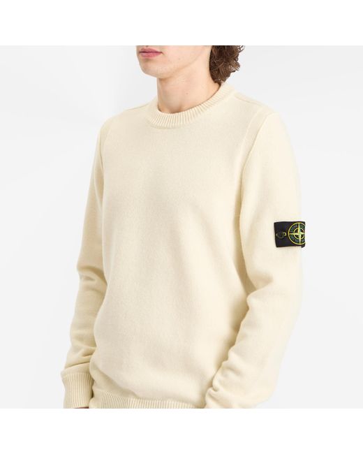 Stone Island Lambswool Crew Neck Jumper in Natural for Men | Lyst
