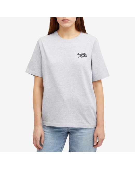 Maison Kitsuné White Handwriting Logo Comfort T-Shirt