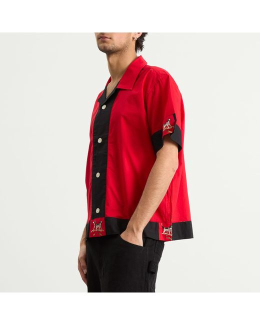 Bode Red Pointer Short Sleeve Shirt for men
