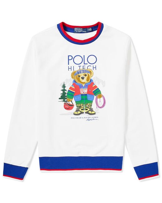 Polo Ralph Lauren White Hi Tech Bear Sweatshirt for men