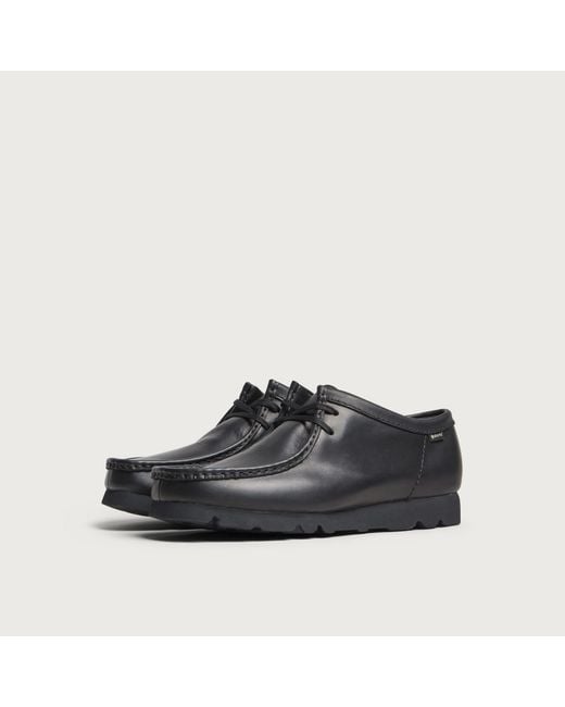 Clarks Black Leather Wallabee Gtx for men
