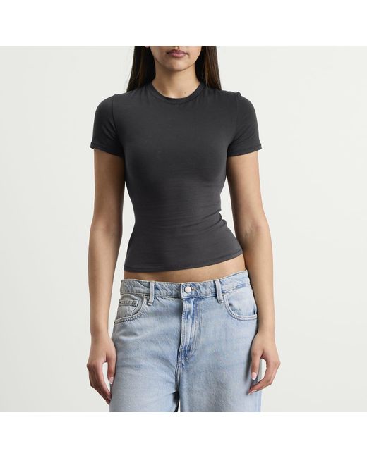 Skims Black Cotton Jersey T-Shirt