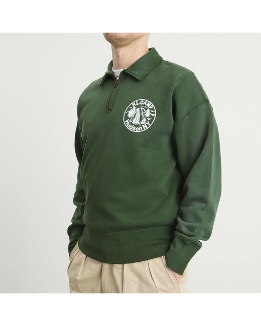 Polo Ralph Lauren Green Camp Half Zip Sweatshirt for men