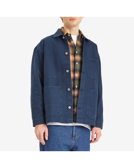 POLAR SKATE Blue Ezra Chore Jacket for men