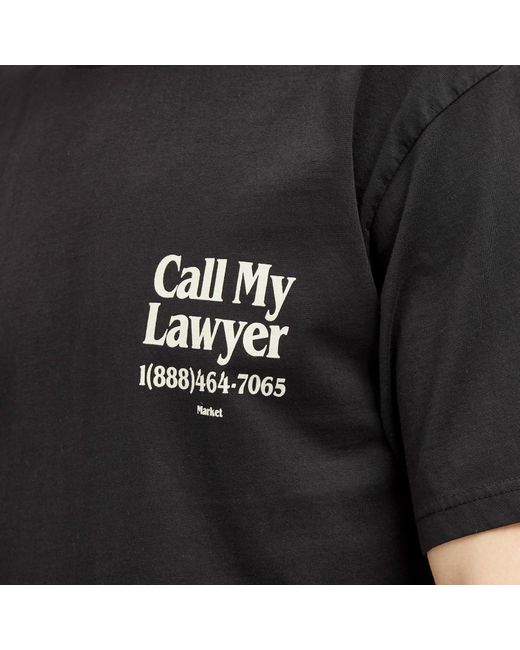Market Black Call My Lawyer T-Shirt for men