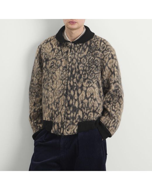 Engineered Garments Gray Leopard Jacquard Ll Jacket for men