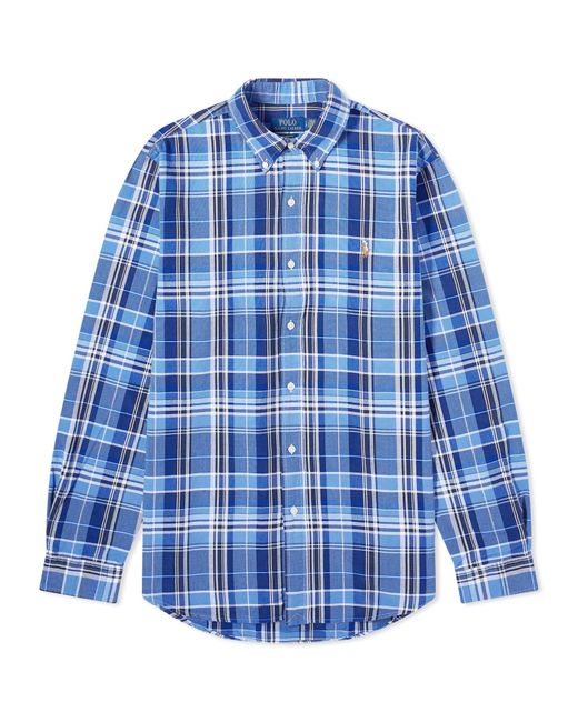 Polo Ralph Lauren Blue Check Oxford Shirt for men