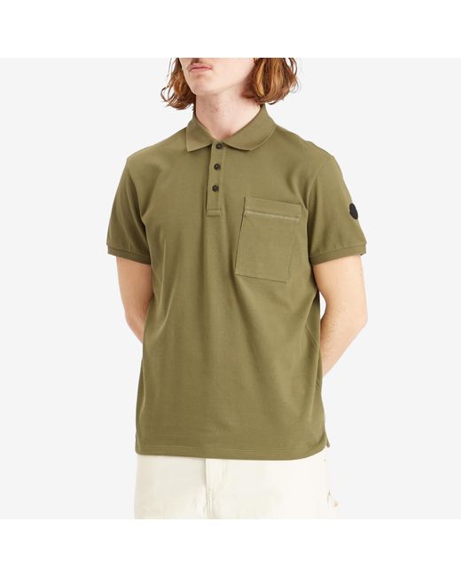 Moncler Green Cotton Piquet Polo for men