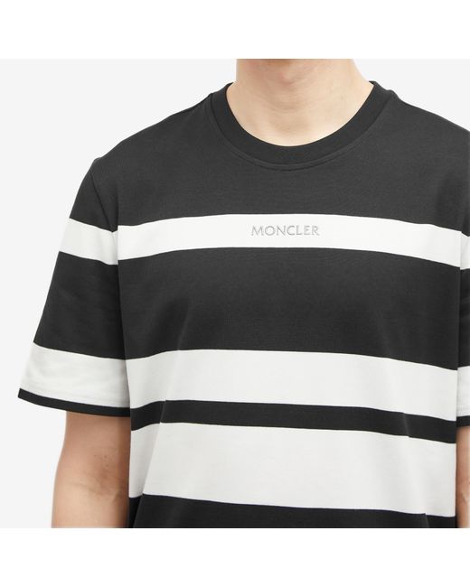 Moncler Black Stripe Logo T-Shirt for men
