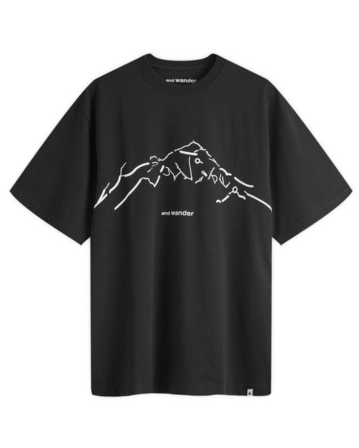 And Wander Black X Daijiro Ohara Map Key Print T-Shirt