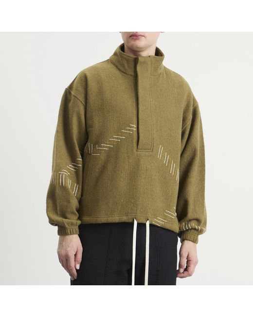 Kartik Research Green Beaded Kaza Jacket for men