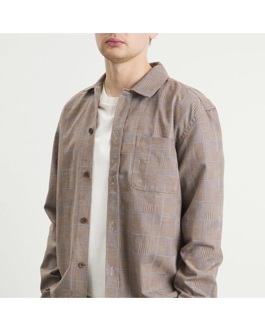 Palmes Brown Glen Overshirt for men