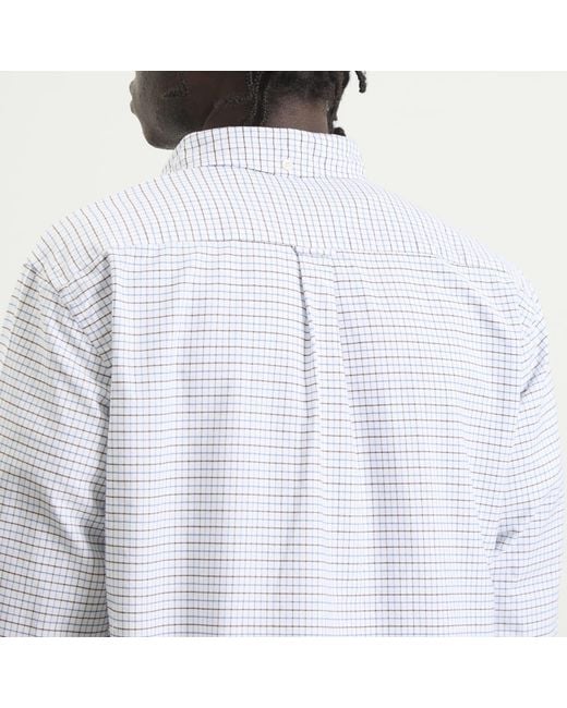 Beams Plus White Tattersall Check Button Down Oxford Shirt for men