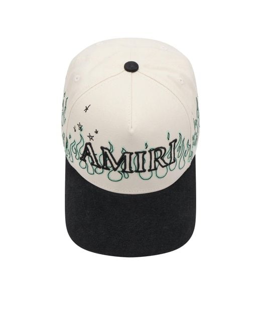 Amiri White Flames Baseball Cap for men