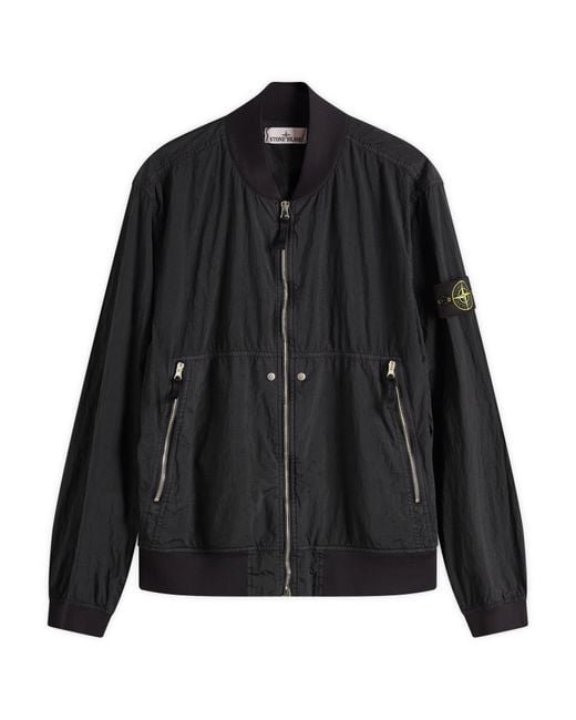 Stone Island Black Nylon Metal Watro-Tc Econyl Bomber Jacket for men
